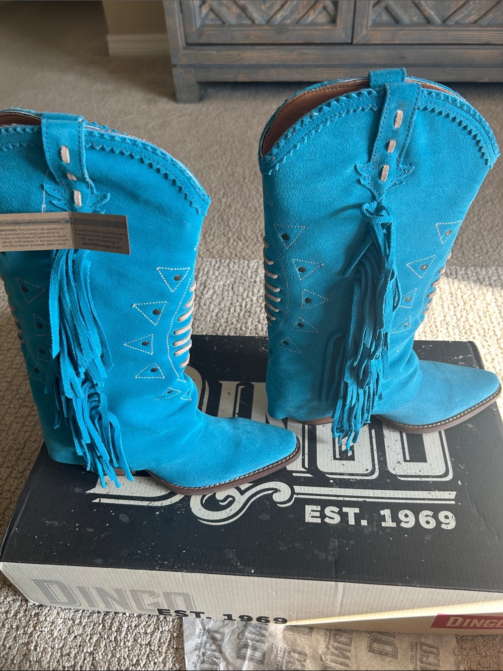 Dingo Spirit Trail Blue Boots with Flaw NWT 7.5 - Picture 2 of 10